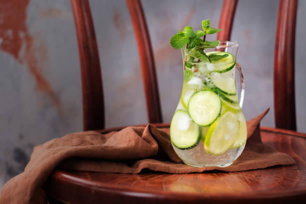 istock Infused water with cucumber, lime and mint 844470314
