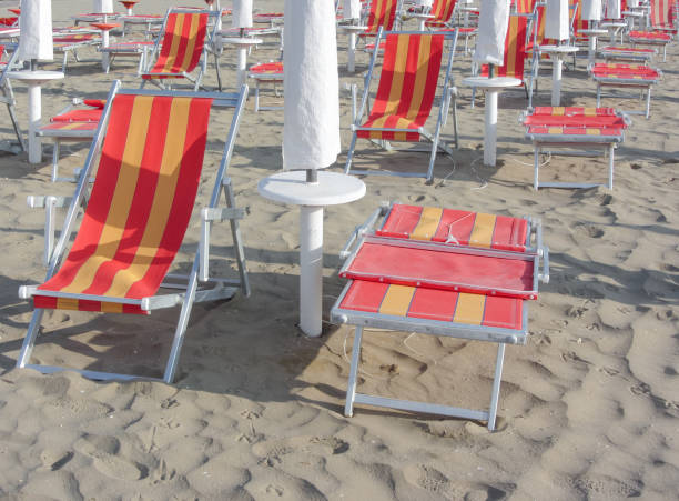 istock beach chair on empty beach in the early morning 844482172