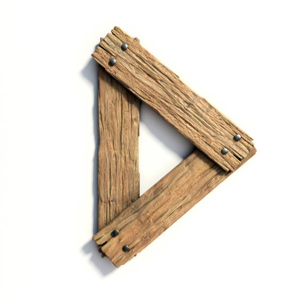 istock Wood font, plank font letter D 844485456