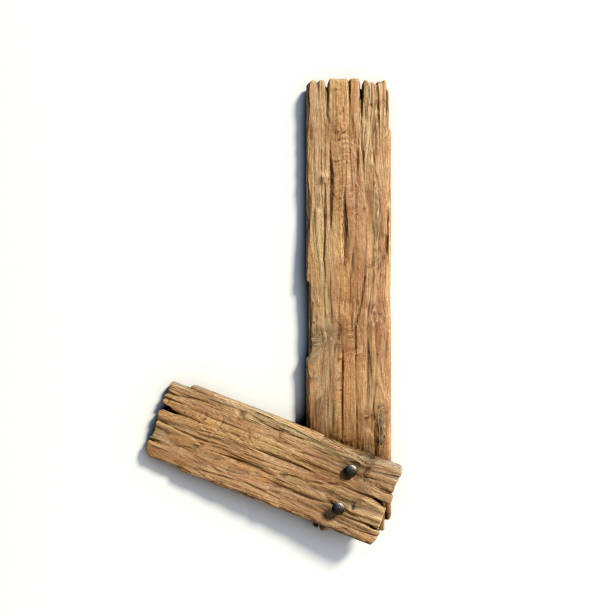 istock Wood font, plank font letter J 844485838