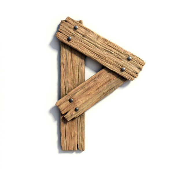 istock Wood font, plank font letter P 844488424