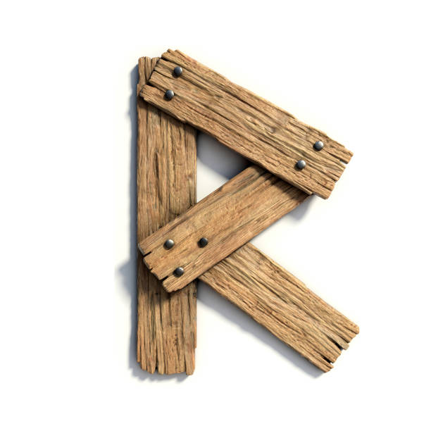 istock Wood font, plank font letter R 844488552