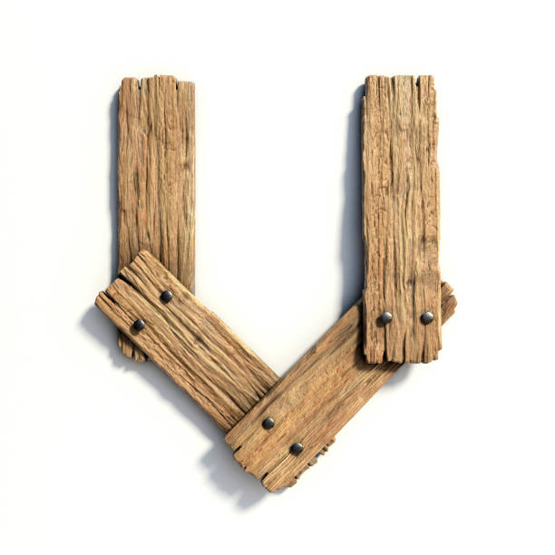 istock Wood font, plank font letter U 844488730