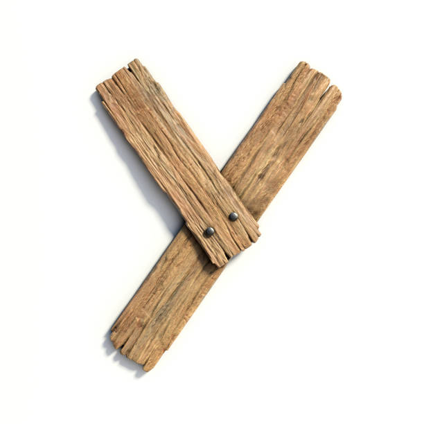 istock Wood font, plank font letter Y 844488932