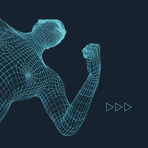 istock 3D Model of Man. Geometric Design. Business, Science and Technology Vector Illustration. 844497408