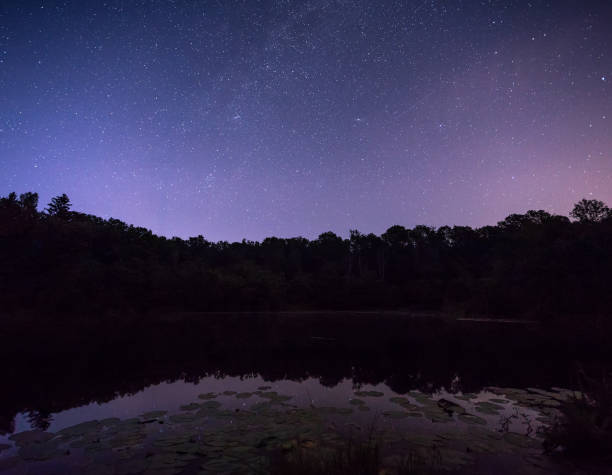 istock starry sky over the marsh, the Milky Way over the water 844503640