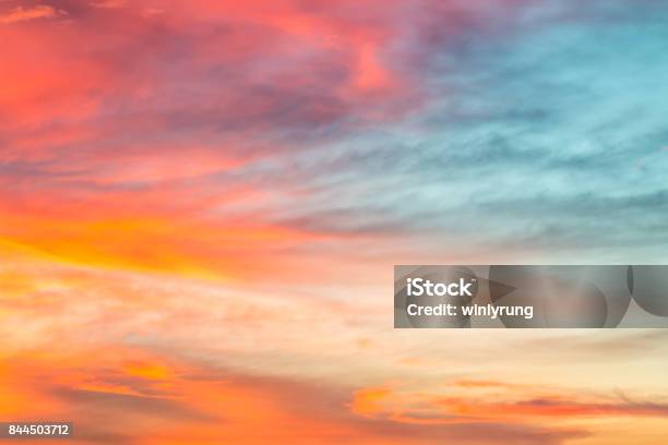 Colorful Sky Background In Twilight Stock Photo - Download Image Now - Sunset, Sky, Backgrounds