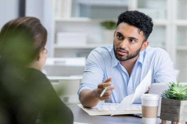 istock Businessman has a serious discussion with colleague 844508574
