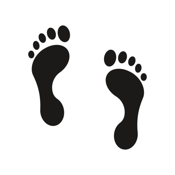 인간의 발자국 아이콘입니다. - human footprint stock illustrations