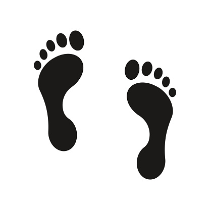 Human footprint icon. isolated on background. Vector illustration. Eps 10.