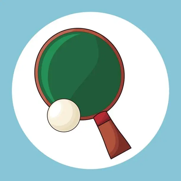 Vector illustration of racket and ball ping pong