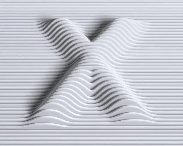 Linear 3d font letter X