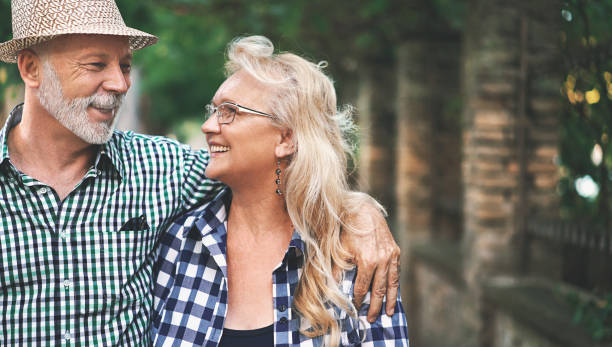 istock Senior couple in a relaxing walk. 844522194