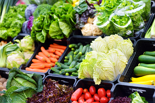 Fresh and organic vegetables at farmers market