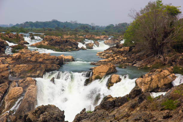 istock Liphi waterfall the great waterfall in Mekhong river 844526984
