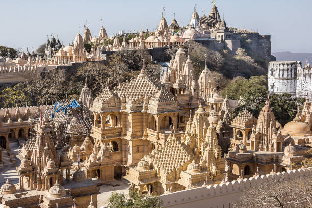 Temple complex Palitana stock photo