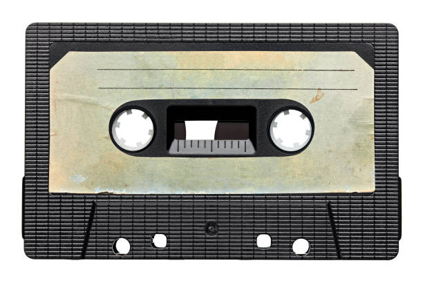 music audio tape vintage collection of various vintage audio tapes on white background. each one is shot separately reel to reel tape stock pictures, royalty-free photos & images