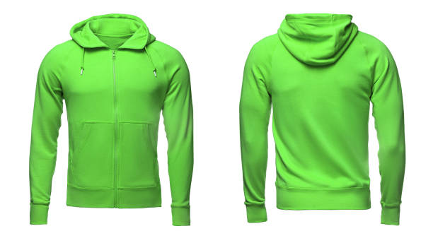 istock Blank green male hoodie sweatshirt  with clipping path, mens pullover for your design mockup and template for print, isolated on white background. 844540434