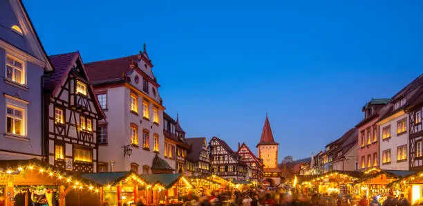 View over the famous Christmas Market in Gengenbach, Schwarzwald (Black Forest)