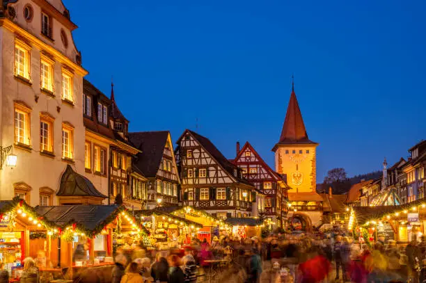 View over the famous Christmas Market in Gengenbach, Schwarzwald (Black Forest)