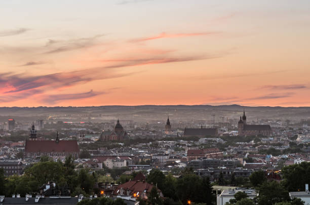 istock Krakow panorama from Krakus Mound, Poland landscape during sunset. 844552938