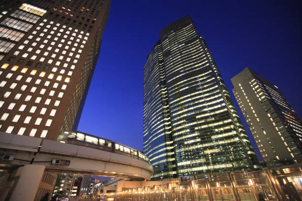istock Night view of the high-rise buildings 844570576
