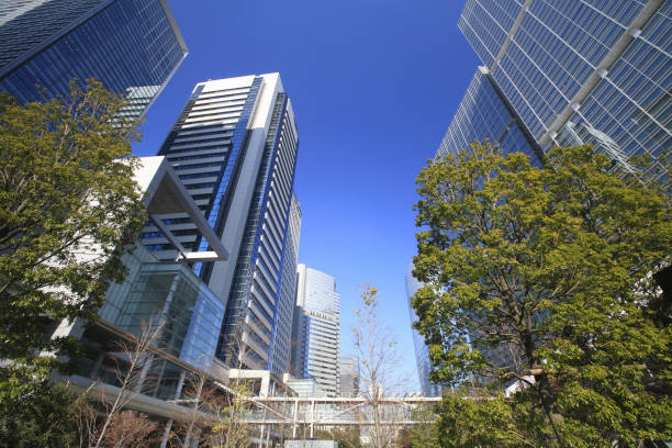 edificio de oficinas - distrito de shinagawa fotografías e imágenes de stock