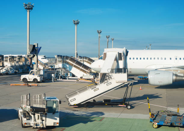 istock Passenger plane in the airport. Aircraft maintenance. 844585694