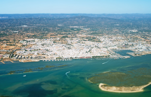Aerial view of OlhÃ£o, Algarve, Portugal.