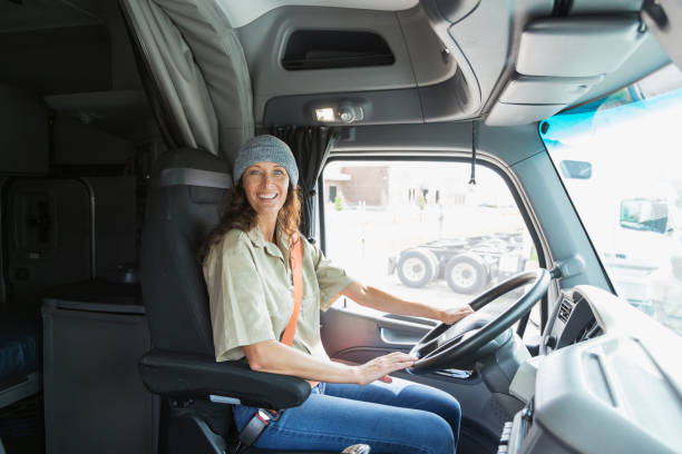 istock Female truck driver 844597508
