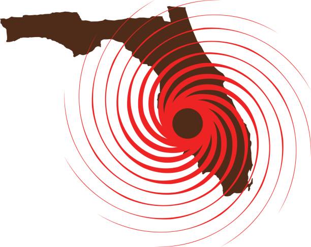 huragan nad florydą. ilustracja wektorowa - hurricane florida stock illustrations