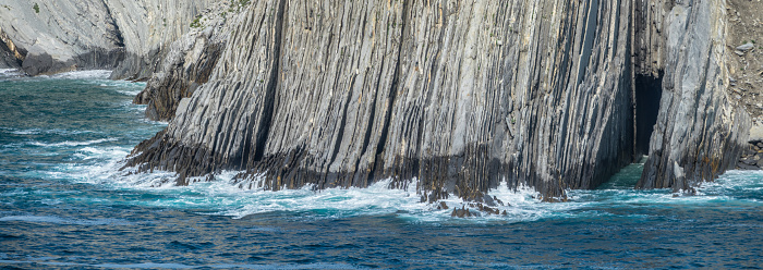 limestone cliffs near the Corsican village of Bonifacio; Bonifacio, France
