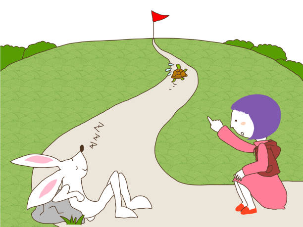 illustrations, cliparts, dessins animés et icônes de lièvre et la tortue - the hare and the tortoise