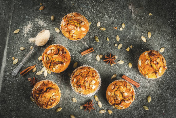 istock Healthy pumpkin muffins 844633416