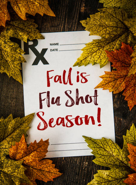 istock Doctor's prescription note with flu shot reminder for fall 844637156