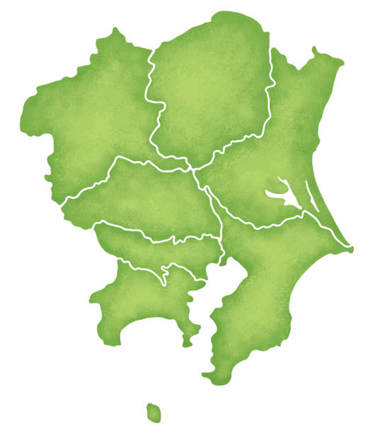 Map of the Kanto region Map of the Kanto region kanto region stock illustrations