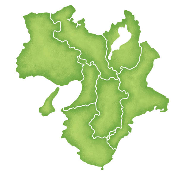 illustrations, cliparts, dessins animés et icônes de carte de la région de kinki - région de kinki