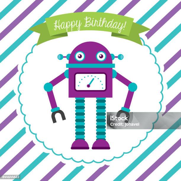 Happy Birthday Design Stock Illustration - Download Image Now - Animal, Artificial Intelligence, Astronaut