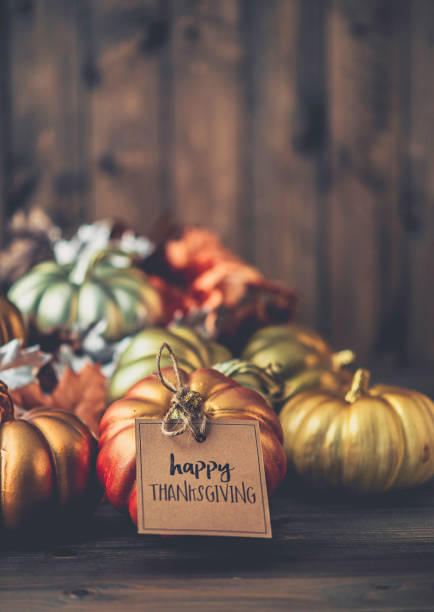 istock Thanksgiving background with metallic pumpkins 844645142
