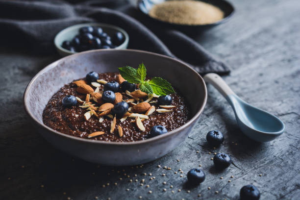 istock Chocolate Quinoa porridge with almonds and blueberry 844647858