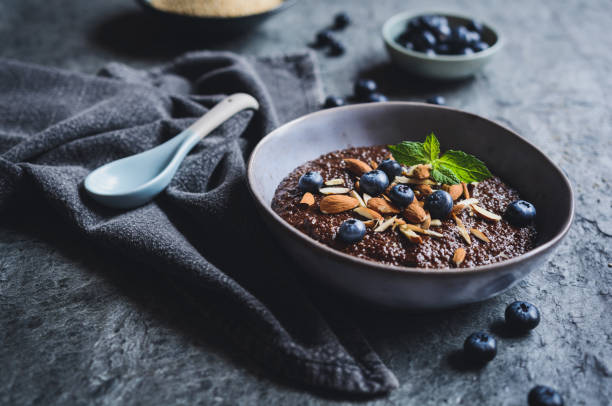istock Chocolate Quinoa porridge with almonds and blueberry 844648000