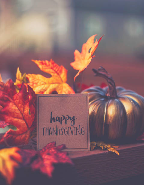 istock Thanksgiving background with leaves and message 844662338