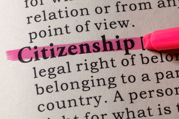 definition of citizenship stock photo