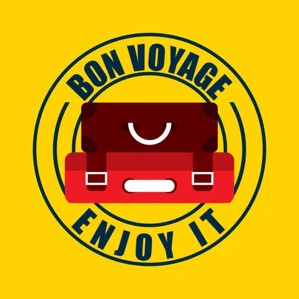 Vector illustration of von voyage seal design