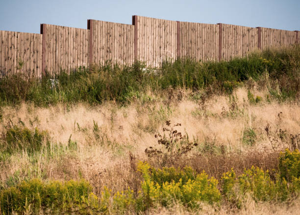 istock Autumn landscape with fences 844693138