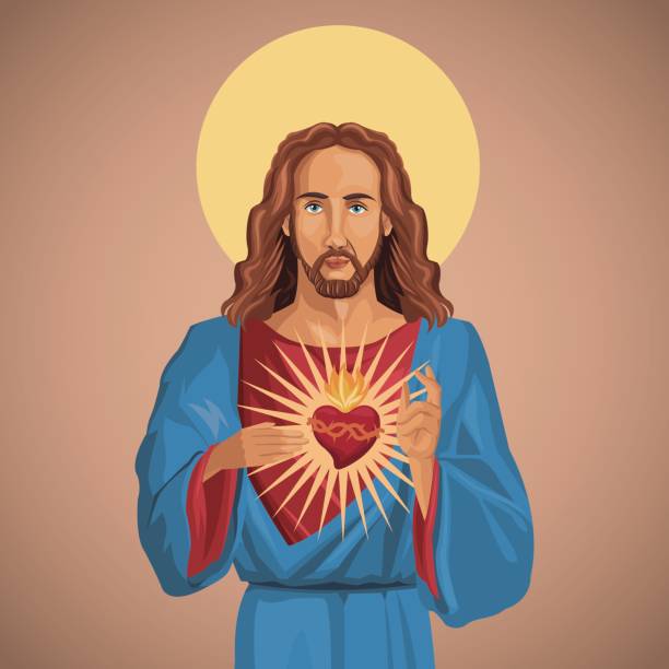 ilustrações de stock, clip art, desenhos animados e ícones de jesus christ sacred heart catholic - jesus christ human hand god consoling