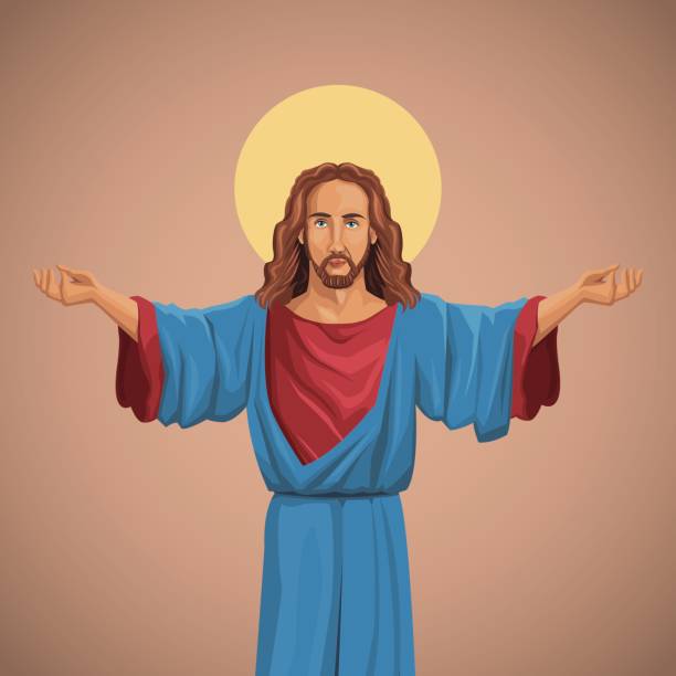 jesus christus gesegnet religiöse bild - cross backgrounds christianity family stock-grafiken, -clipart, -cartoons und -symbole