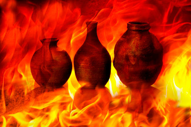 keramik-kunst bilder von flammen - kiln ceramic ceramics fire stock-fotos und bilder