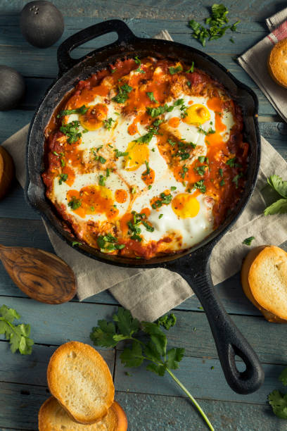 istock Homemade Saucy Shakshuka with Eggs 844720906