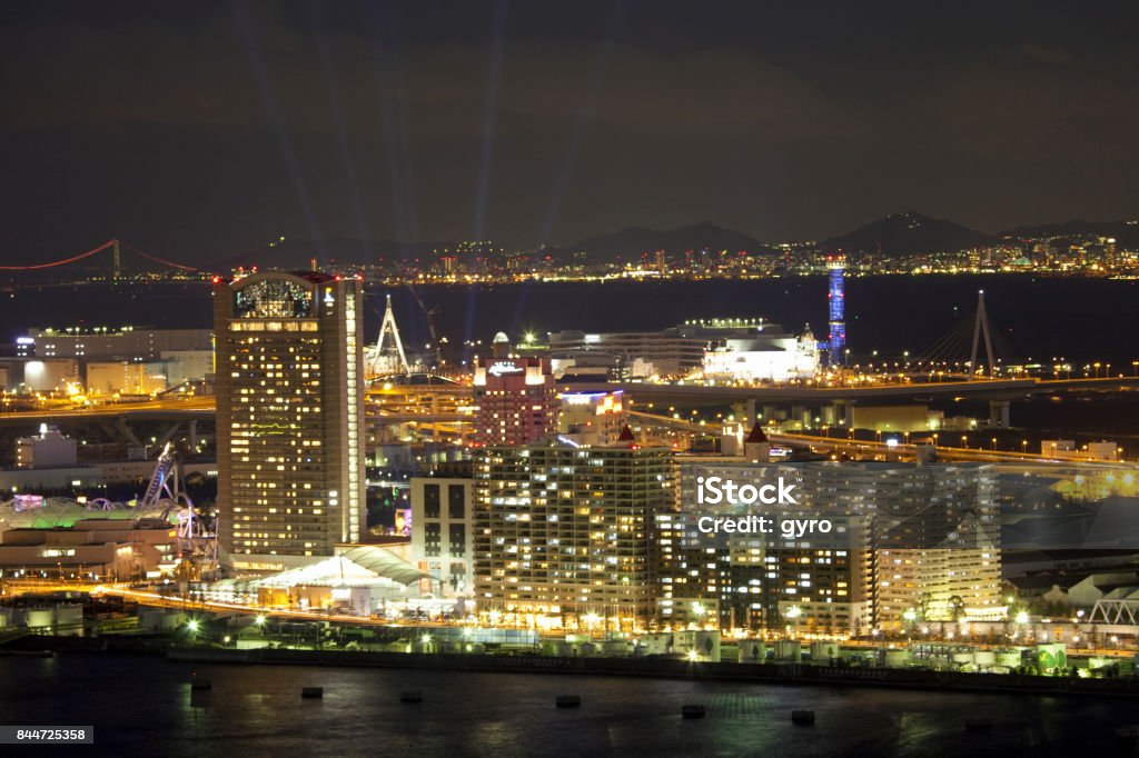 Night view of universal ports Universal City Stock Photo